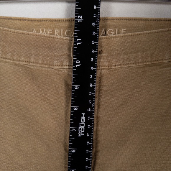 American Eagle Pants 16 LONG Tan High Rise Straight Carpenter Canvas Stretch - Picture 6 of 10